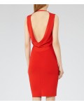 Reiss Elspeth Ruby Knitted Cowl-Neck Dress