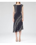 Reiss Felicia Midnight Printed Midi Dress 29904930 | jacquesvertdressuk.com