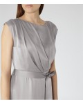 Reiss Hera Soft Grey Belted Gown