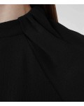 Reiss Irenina Black Pleat-Detail Dress