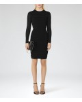 Reiss Jenkins Black Knitted Long-Sleeved Dress 29901020 | jacquesvertdressuk.com