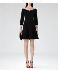 Reiss Kitty Black Off-The-Shoulder Dress 29821220 | jacquesvertdressuk.com