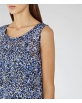 Reiss Lacey Multi Blue Printed Shift Dress
