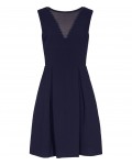 Reiss Marlowe Night Navy Sheer-Panel Fit And Flare Dress 29908330,Reiss SHEER-PANEL FIT AND FLARE DRESSES