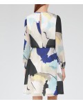 Reiss Neave Bright Sapphire/peppermint Watercolour-Print Dress