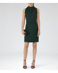 Reiss Sicily Bright Emerald Lace-Back Dress 29831449 | jacquesvertdressuk.com