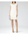 Reiss Vita Off White Laser-Cut Shift Dress 29807301 | jacquesvertdressuk.com