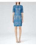 Reiss Zola Bright Blue Lace Dress 29819431 | jacquesvertdressuk.com