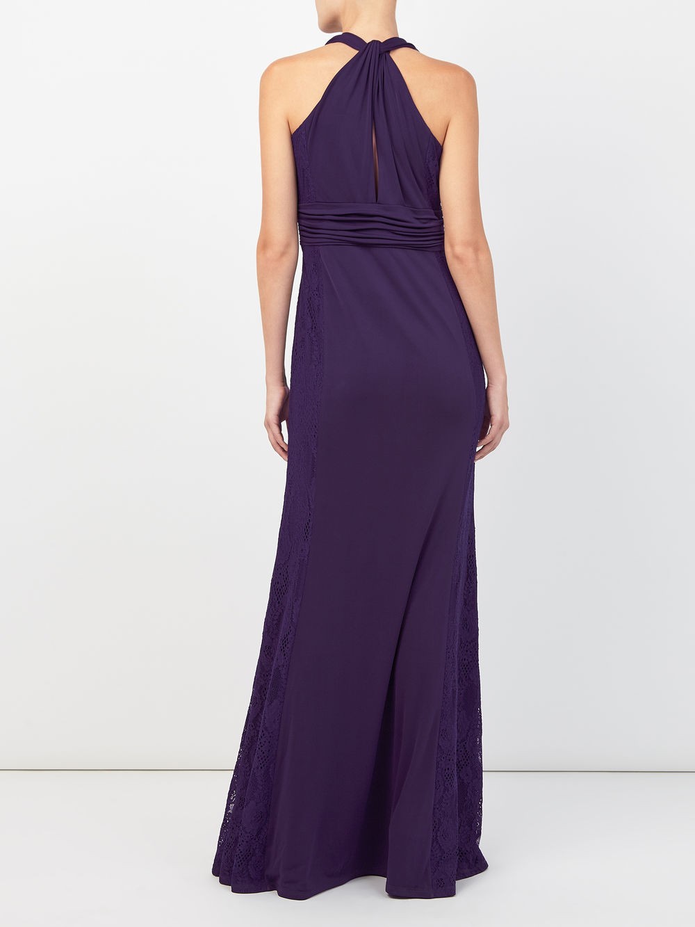 Jacques Vert Lace And Jersey Maxi Dress Mid Purple Dresses 10044113