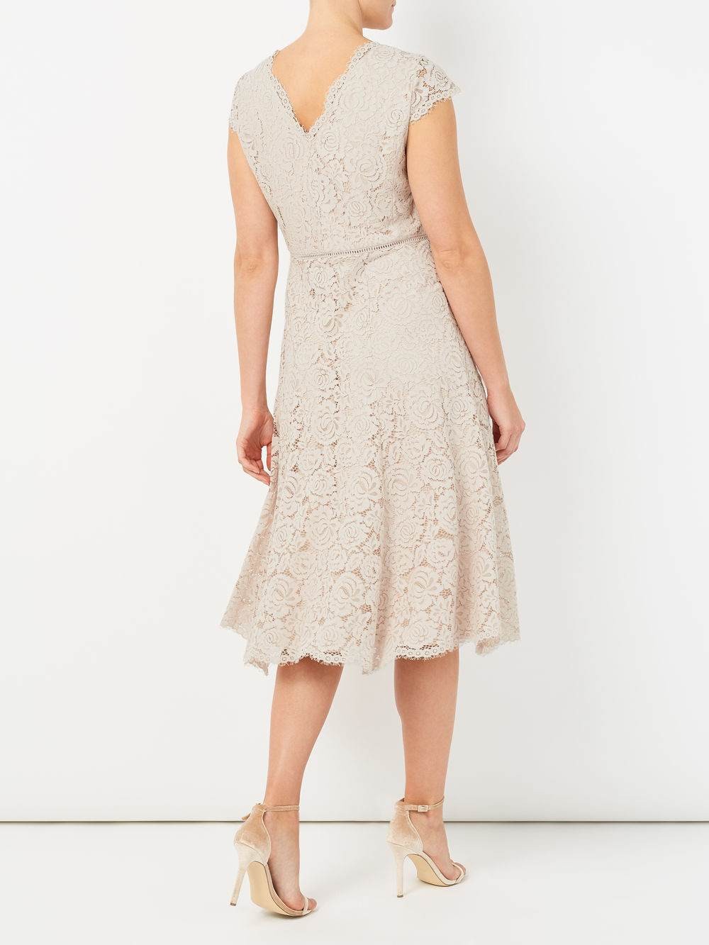 Jacques Vert Lace Godet Dress Mid Neutral Dresses 10045413