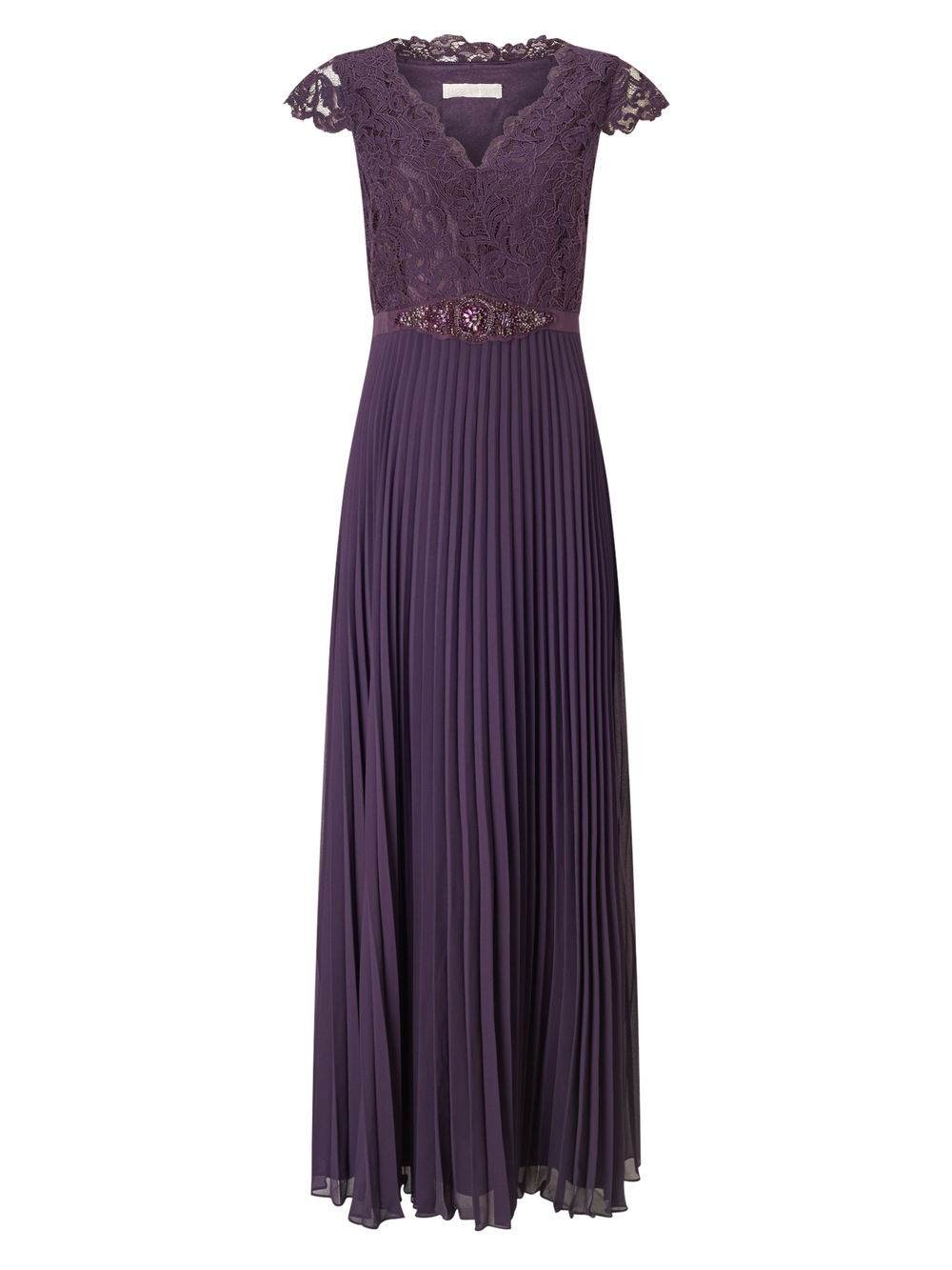 Jacques Vert Pleated Embellished Maxi Dress Dark Purple Dresses 10044325