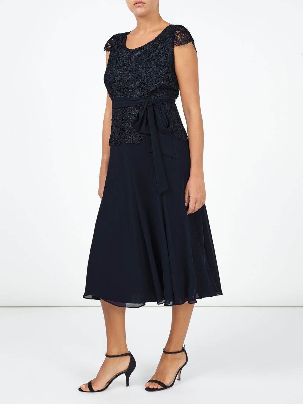 Jacques Vert Soft Fit And Flare Dress Navy Dresses 10044283