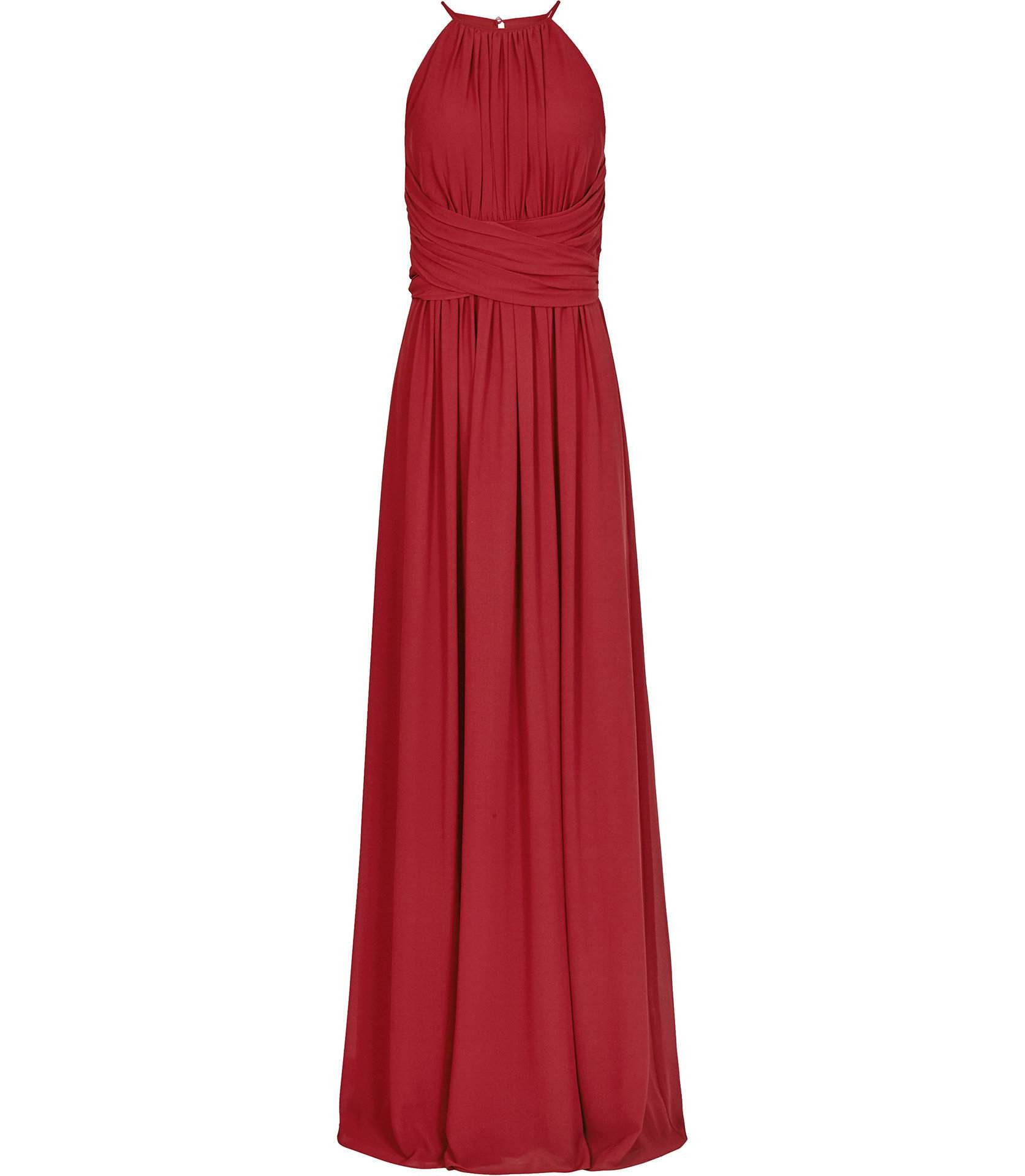 Reiss Lark Crimson Red High-Neck Maxi Dress 29605365