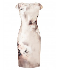 Jacques Vert Petite Printed Shantung Dress Multi Brown Dresses