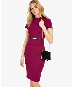 Phase Eight Darcy Belted Dress Garnet Dresses