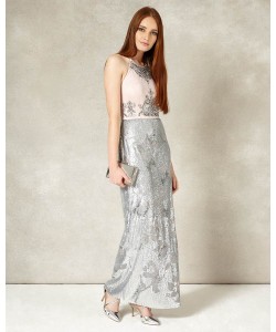 Phase Eight Edaline Full Length Dress Cameo/Silver Dresses