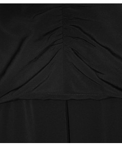 Reiss Nieve Black Pleat-Detail Dress