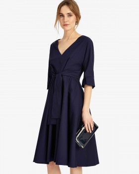 Phase Eight Taylor Tie Front Dress Navy Dresses