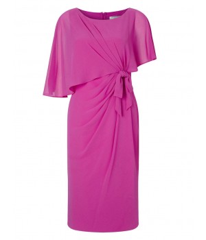 Jacques Vert Lorcan Bow Sided Capelet Dress Mid Pink Dresses