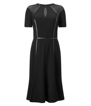 Jacques Vert Lorcan Mesh Edge Dress Black Dresses