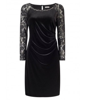 Jacques Vert Petite Velvet Dress Black Dresses