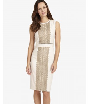 Phase Eight Lucetta Lace Front Dress Champagne/Latte Dresses