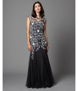 Phase Eight Sabine Tulle Full Length Dress Charcoal Dresses