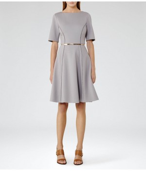 Reiss Tianna Chromatic Blue Fit And Flare Dress