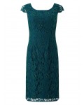 Jacques Vert Beaded Lace Dress Dark Green Dresses 10044106 | jacquesvertdressuk.com