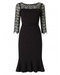 Jacques Vert Black Lace Detail Dress Black Dresses 10044319 | jacquesvertdressuk.com