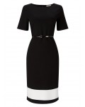 Jacques Vert Block Striped Tunic Dress Multi Black Dresses 10042596 | jacquesvertdressuk.com