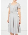 Jacques Vert Delicate Lace Soft Dress Mid Grey Dresses