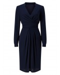 Jacques Vert Drape And Pleat Jersey Dress Navy Dresses 10043190 | jacquesvertdressuk.com
