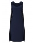 Jacques Vert Drape Cape Dress Navy Dresses 10043186 | jacquesvertdressuk.com