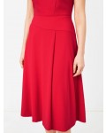 Jacques Vert Flared Crepe Dress Bright Red Dresses