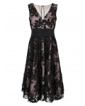 Jacques Vert Floral Applique Prom Dress Multi Black Dresses 10043949 | jacquesvertdressuk.com