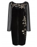 Jacques Vert Floral Burnout Velvet Dress Multi Black Dresses 10044459 | jacquesvertdressuk.com