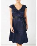 Jacques Vert Jacquard And Dress Dark Blue Dresses