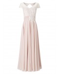 Jacques Vert Lace Bodice And Chiffon Dress Light Neutral Dresses 10043141 | jacquesvertdressuk.com