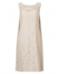 Jacques Vert Lace Drape Cape Dress Mid Neutral Dresses 10045265 | jacquesvertdressuk.com