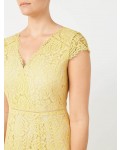 Jacques Vert Lace Godet Dress Multi Yellow Dresses