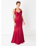 Jacques Vert Lorcan Bow Satin Maxi Dress Dark Red Dresses, Jacques Vert Item No.10043533