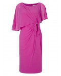 Jacques Vert Lorcan Bow Sided Capelet Dress Mid Pink Dresses 10041385 | jacquesvertdressuk.com