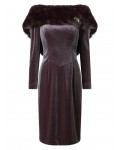 Jacques Vert Lorcan Faux Fur Dress Mid Brown Dresses 10043741 | jacquesvertdressuk.com