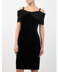 Jacques Vert Off The Shoulder Velvet Dress Black Dresses