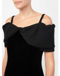 Jacques Vert Off The Shoulder Velvet Dress Black Dresses