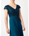 Jacques Vert Petite Lace Bodice Dress Dark Blue Dresses