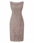 Jacques Vert Petite Lace Cape Dress Mid Brown Dresses 10045044 | jacquesvertdressuk.com