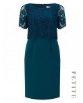 Jacques Vert Petite Lace Layered Dress Dark Blue Dresses 10043739 | jacquesvertdressuk.com