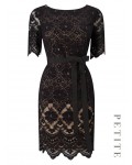 Jacques Vert Petite Layer Lace Dress Multi Black Dresses 10043646 | jacquesvertdressuk.com